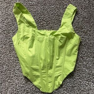 Princess Polly US 2 Lime Green Corset Tank Top
